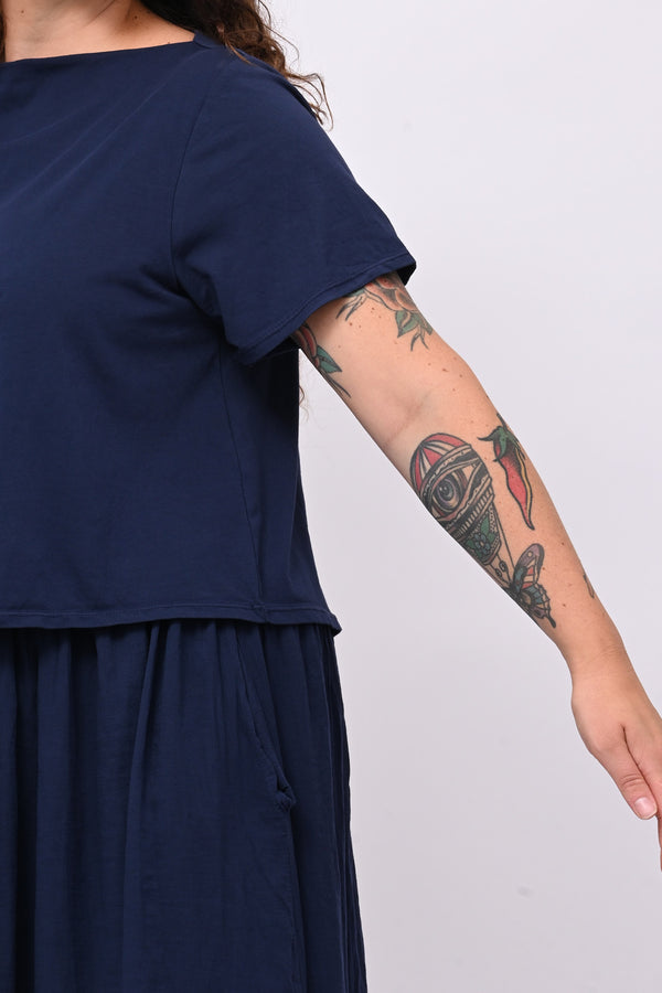 Abito t-shirt crop - Blu