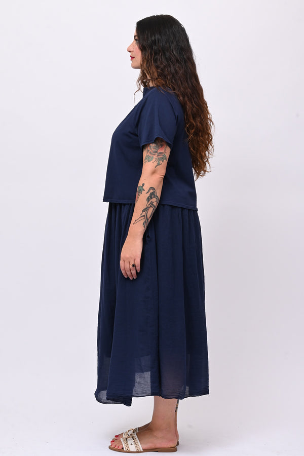 Abito t-shirt crop - Blu
