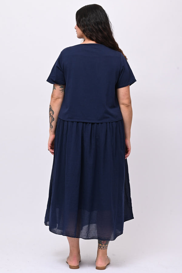 Abito t-shirt crop - Blu