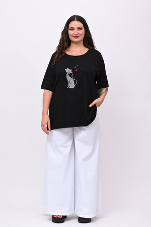 T-shirt cat - Nero