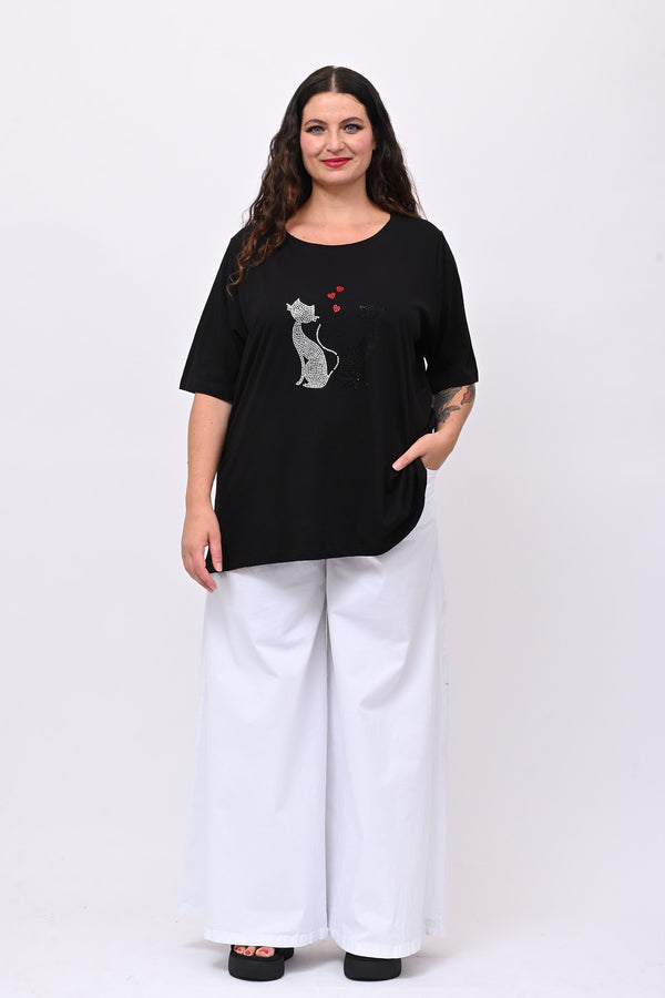 T-shirt cat - Nero