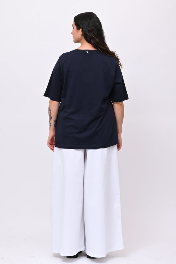 T-shirt cat - Blu notte