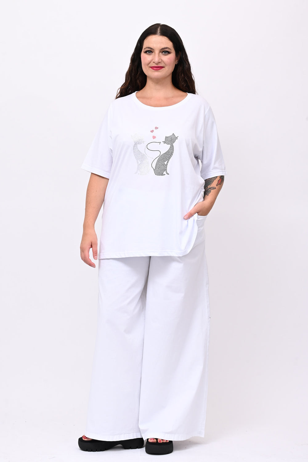 T-shirt cat - Bianco