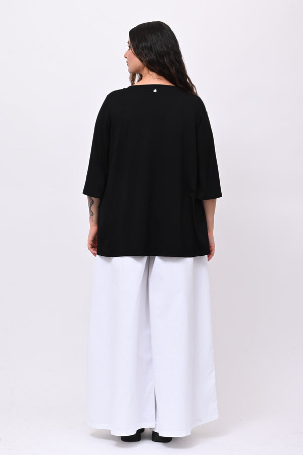Maglia fiocchi perle - Nero