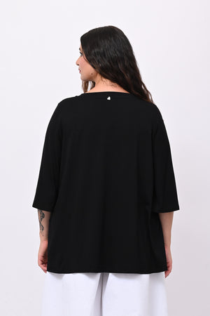 Maglia fiocchi perle - Nero