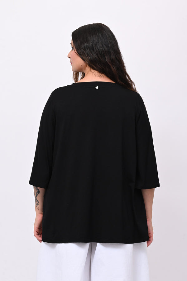 Maglia fiocchi perle - Nero
