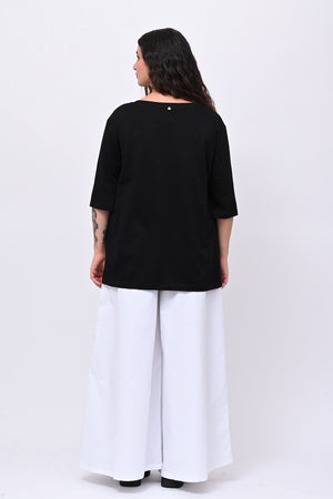 T-shirt over farfalle - Nero