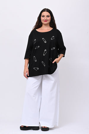 T-shirt over spille - Nero