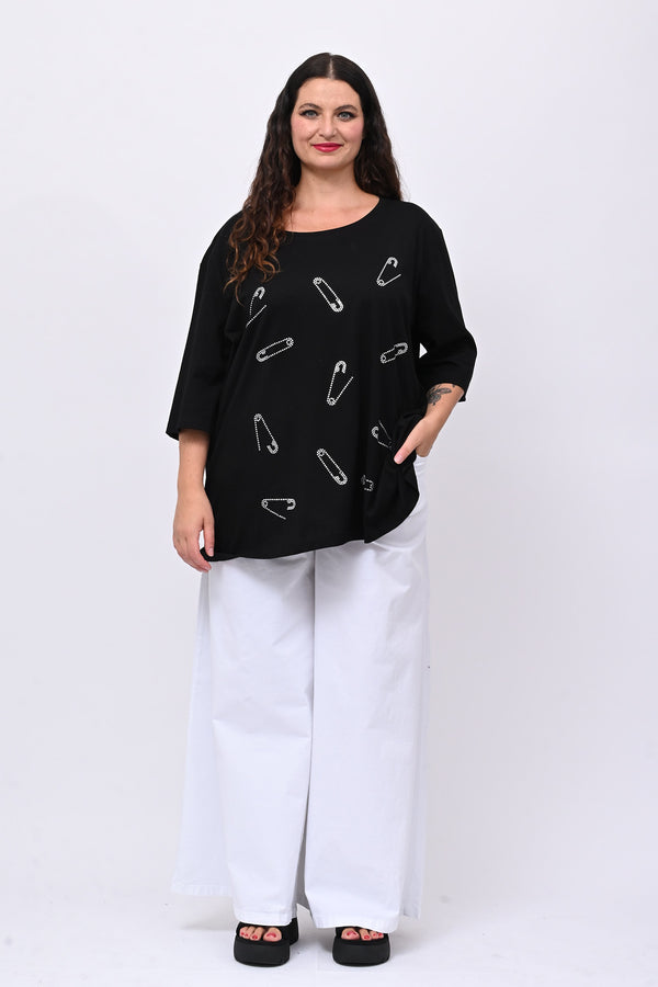 T-shirt over spille - Nero