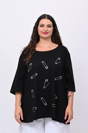 T-shirt over spille - Nero