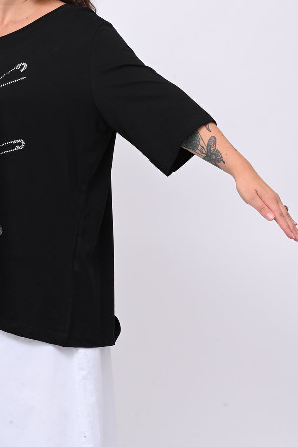 T-shirt over spille - Nero