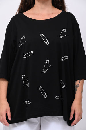 T-shirt over spille - Nero