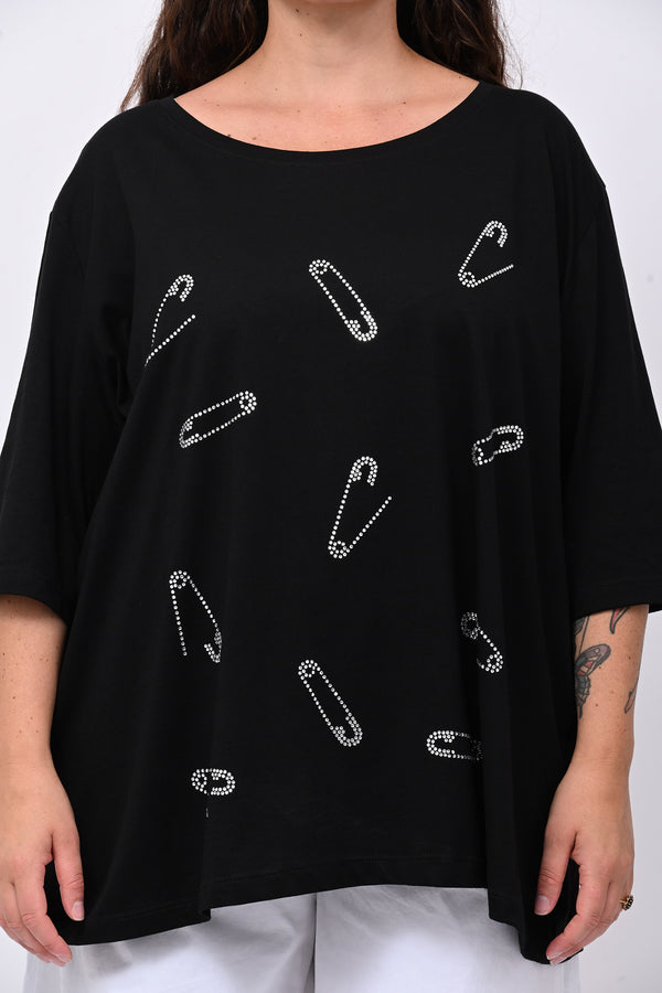T-shirt over spille - Nero