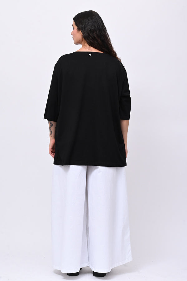 T-shirt over spille - Nero
