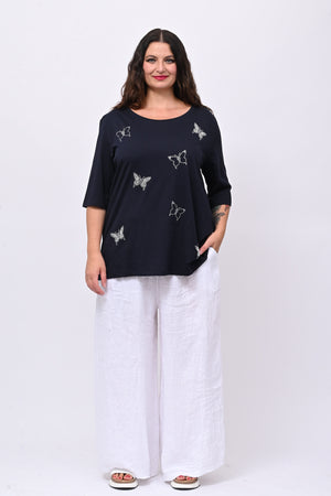 T-shirt over farfalle - Blu notte