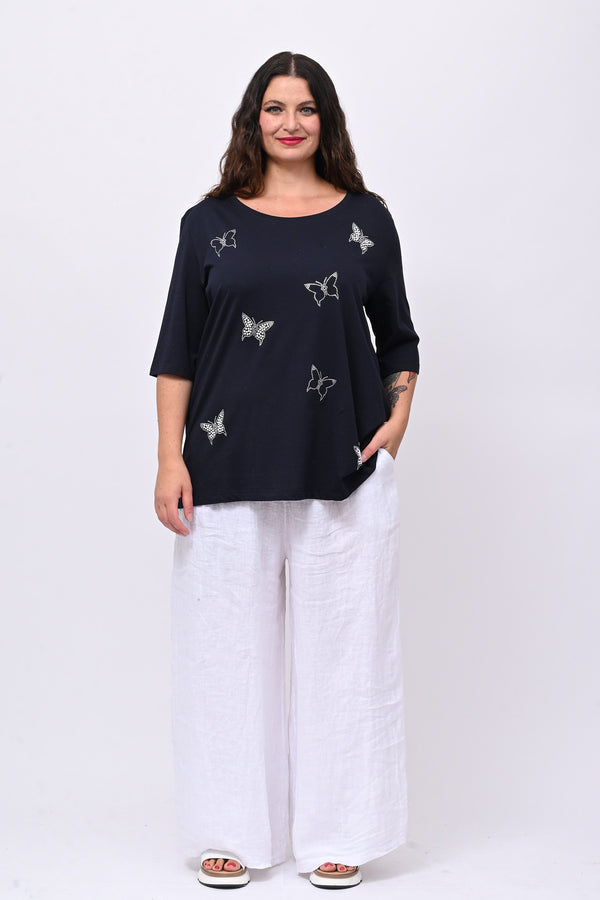 T-shirt over farfalle - Blu notte