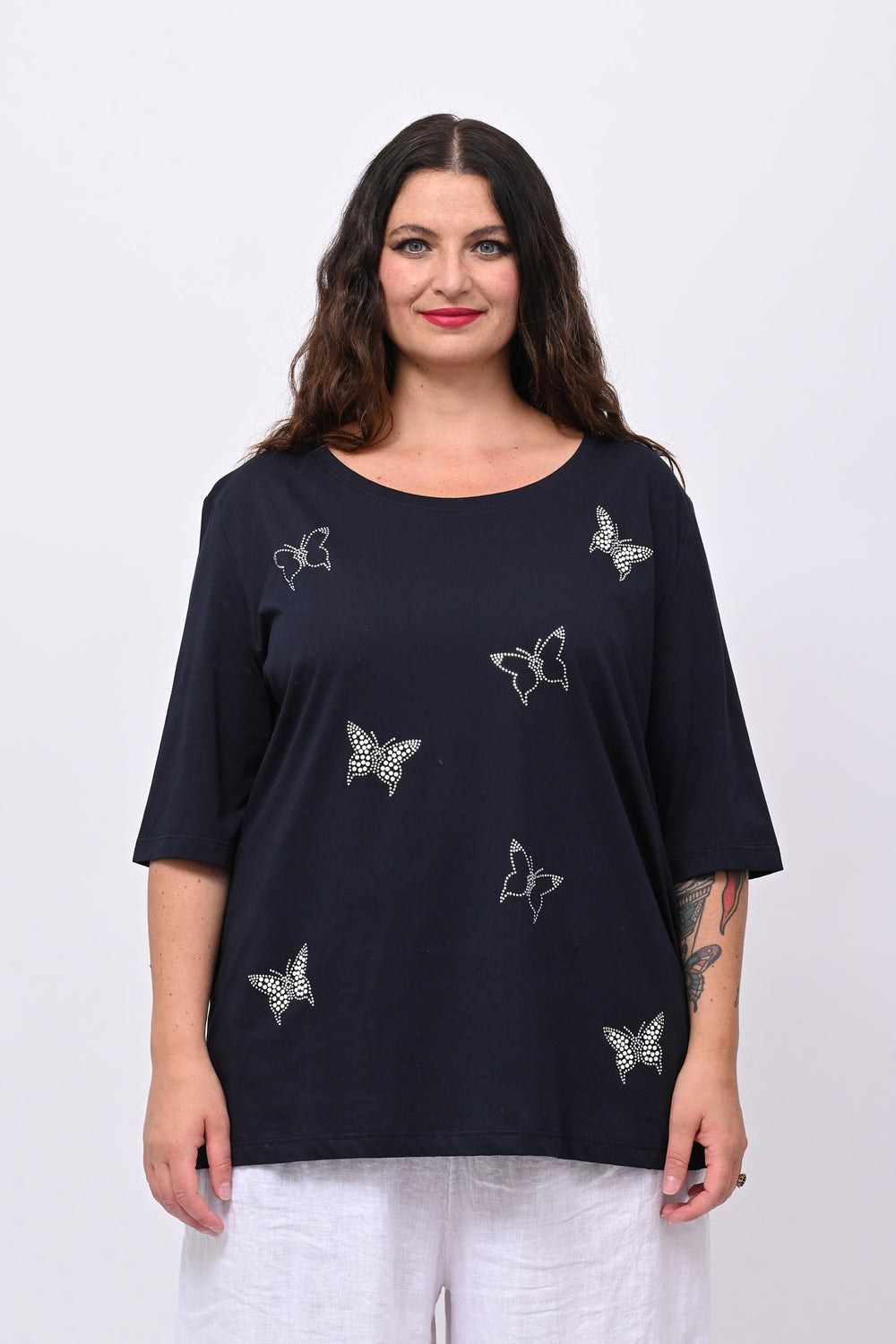 T-shirt over farfalle - Blu notte
