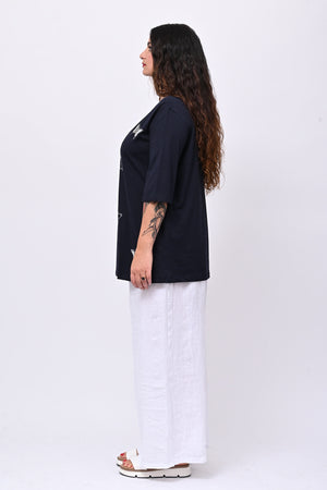 T-shirt over farfalle - Blu notte