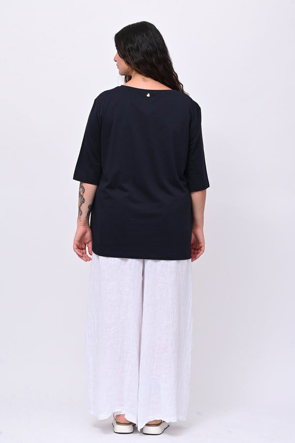 Pantalone palazzo lino - Bianco