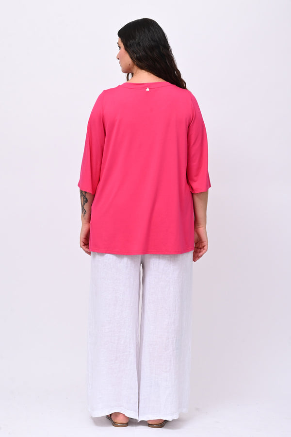 Maglia fiocchi perle - Fuxia