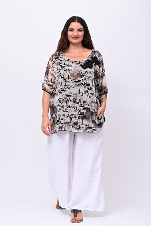 Blusa Love Pailettes - Nero
