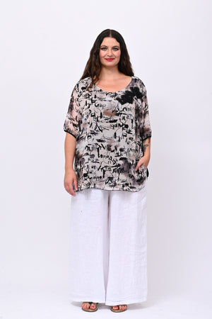 Blusa Love Pailettes - Nero