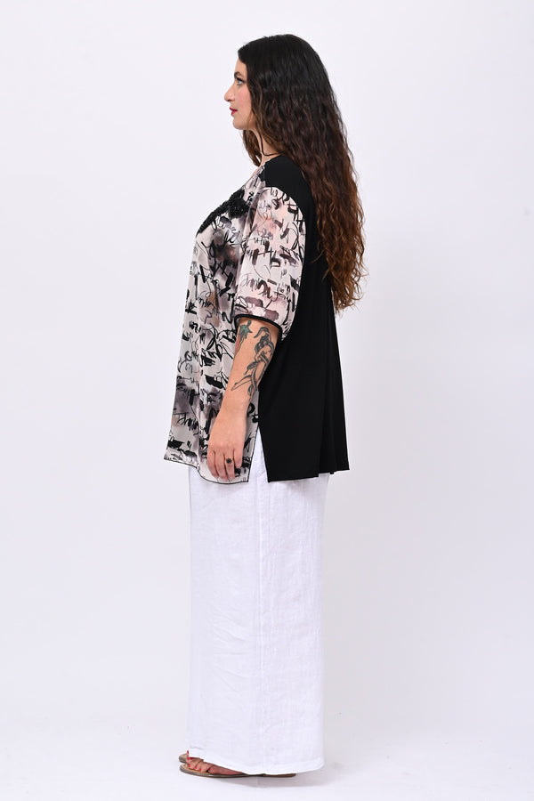 Blusa Love Pailettes - Nero