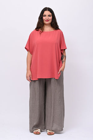 Blusa scatola basica - Pepe rosa