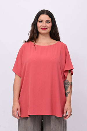 Blusa scatola basica - Pepe rosa