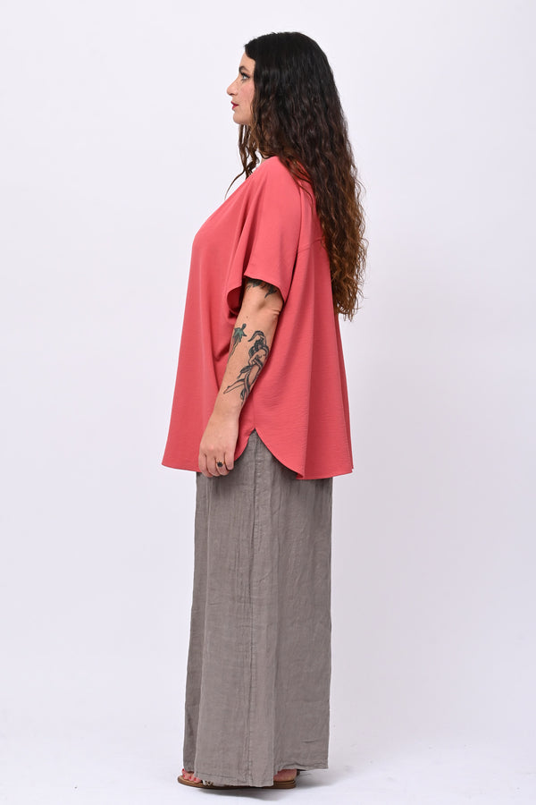 Pantalone palazzo lino - Fango