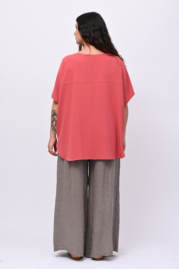 Blusa scatola basica - Pepe rosa
