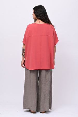 Pantalone palazzo lino - Fango