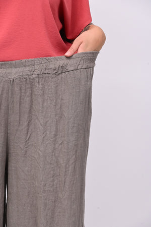 Pantalone palazzo lino - Fango