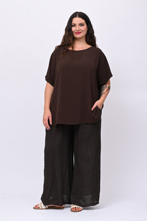 Blusa scatola basica - Moro