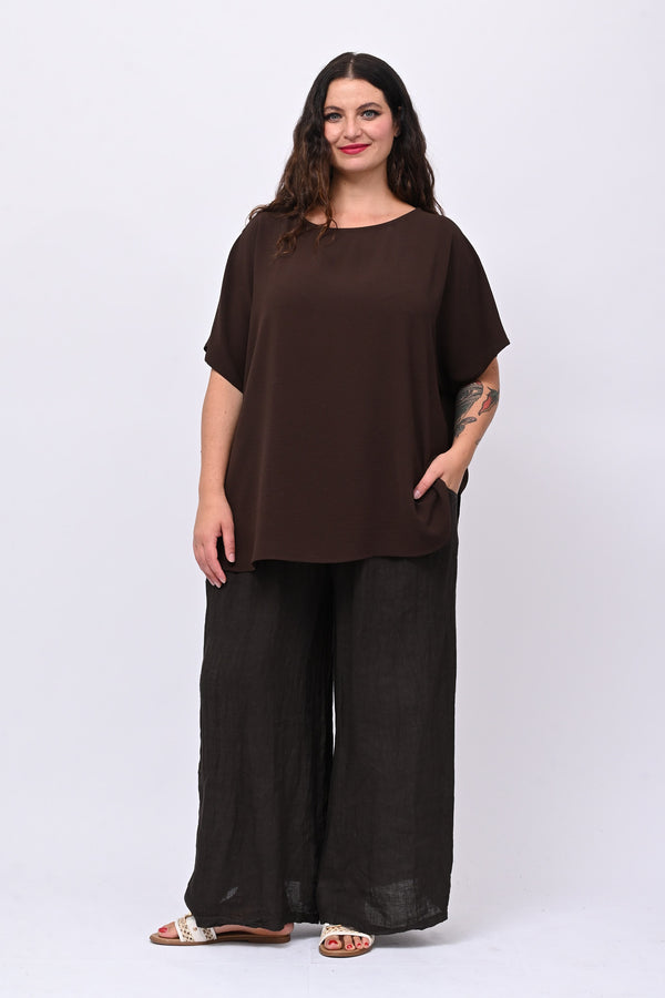 Blusa scatola basica - Moro