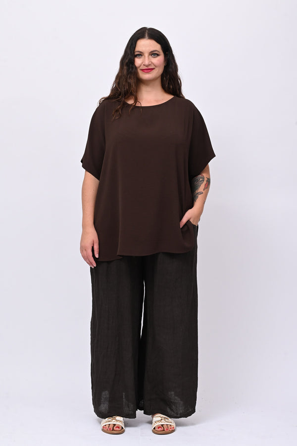 Blusa scatola basica - Moro