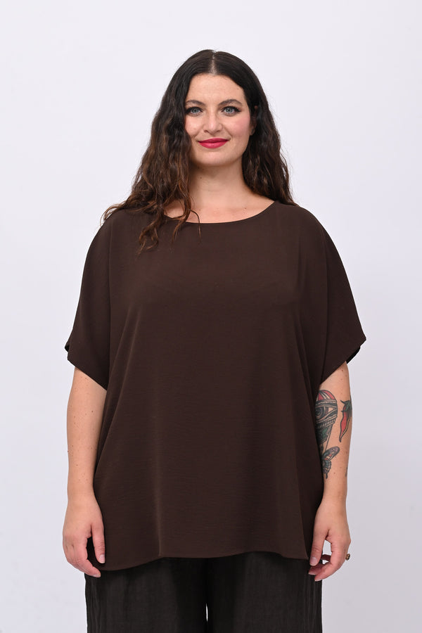 Blusa scatola basica - Moro
