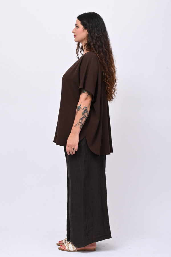 Pantalone palazzo lino - Moro