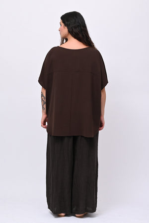 Blusa scatola basica - Moro