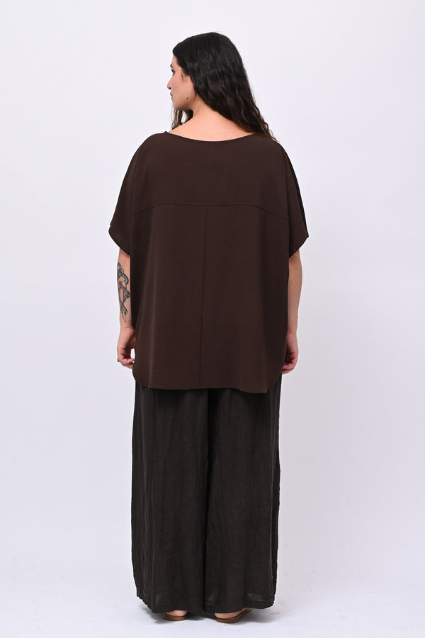 Pantalone palazzo lino - Moro