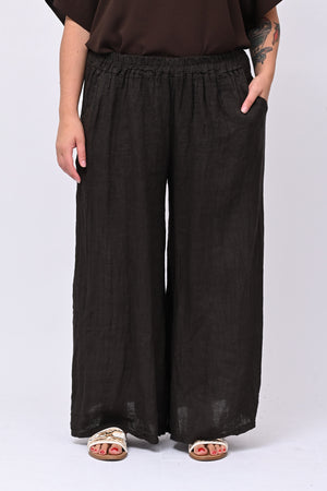 Pantalone palazzo lino - Moro