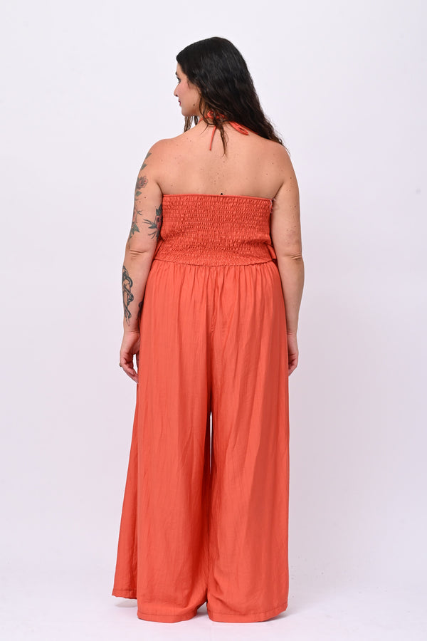 Jumpsuit rouches fiore - Coccio