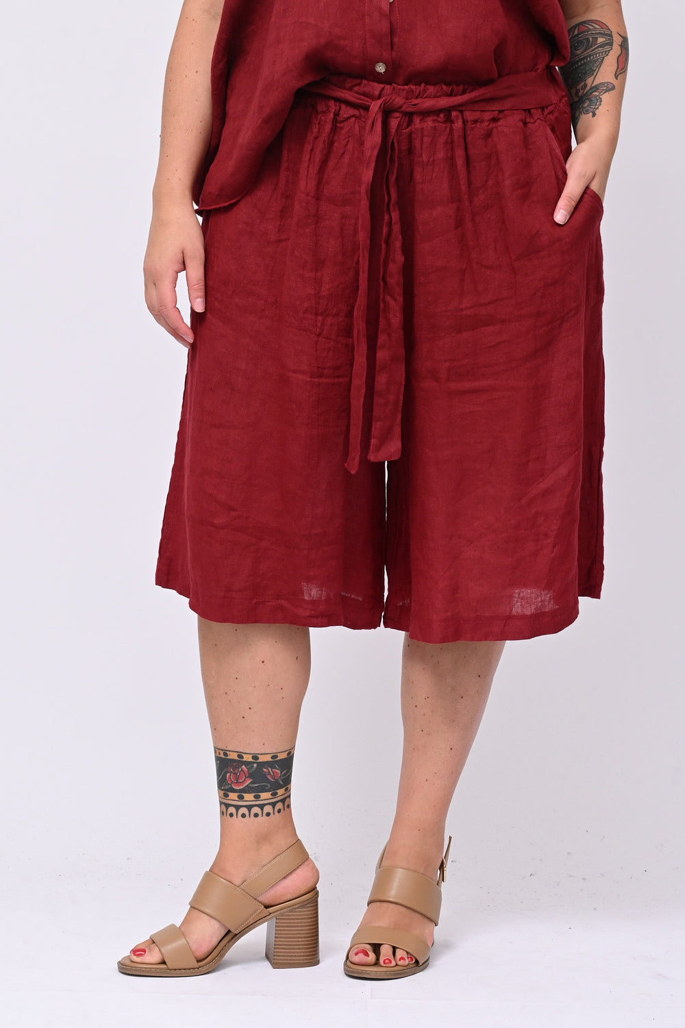 Bermudone lino cinta - India