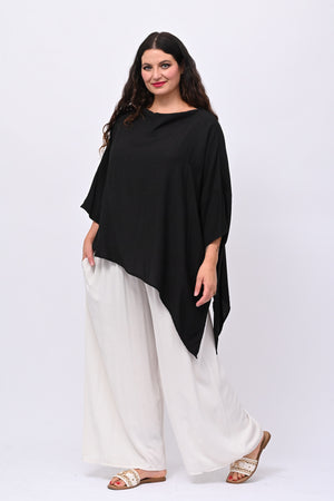 Blusa over chantung - Nero