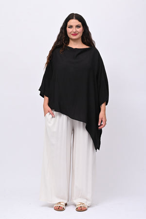 Blusa over chantung - Nero