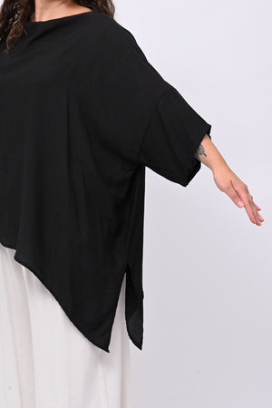 Blusa over chantung - Nero