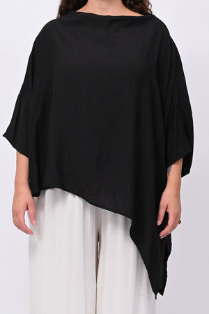 Blusa over chantung - Nero