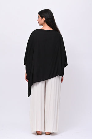 Blusa over chantung - Nero