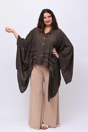 Camicia kimono balze - Moro