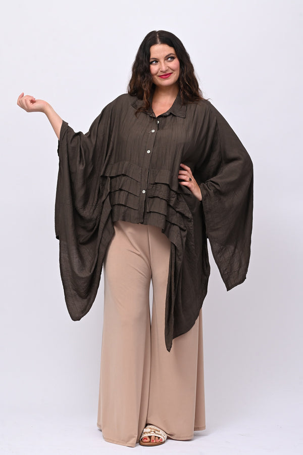 Camicia kimono balze - Moro